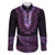 Purple African Dashiki With Aotearoa Maori Family Matching Puletasi and Hawaiian Shirt Paua Shell Mix Silver Fern