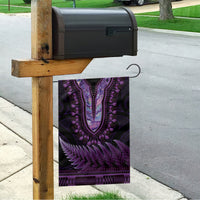 Purple African Dashiki With Aotearoa Maori Garden Flag Paua Shell Mix Silver Fern LT14 - Polynesian Pride