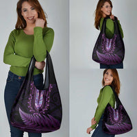 Purple African Dashiki With Aotearoa Maori Grocery Bag Paua Shell Mix Silver Fern LT14 - Polynesian Pride