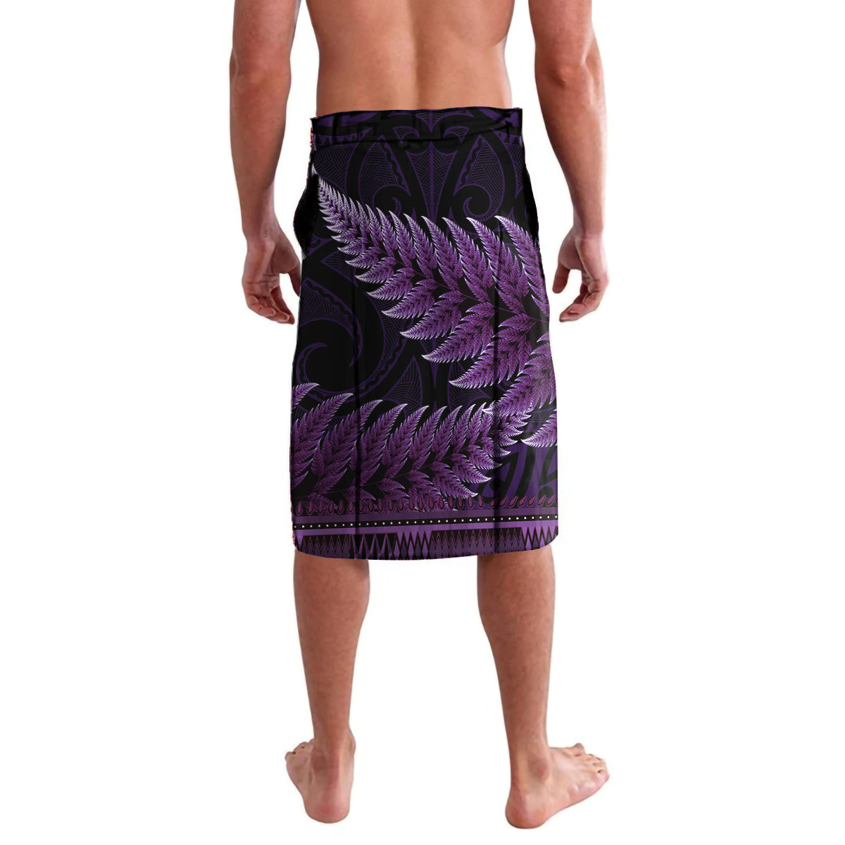 Purple African Dashiki With Aotearoa Maori Lavalava Paua Shell Mix Silver Fern LT14 - Polynesian Pride