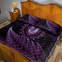 Purple African Dashiki With Aotearoa Maori Quilt Bed Set Paua Shell Mix Silver Fern LT14 - Polynesian Pride