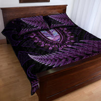 Purple African Dashiki With Aotearoa Maori Quilt Bed Set Paua Shell Mix Silver Fern LT14 - Polynesian Pride
