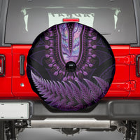 Purple African Dashiki With Aotearoa Maori Spare Tire Cover Paua Shell Mix Silver Fern LT14 - Polynesian Pride