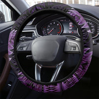Purple African Dashiki With Aotearoa Maori Steering Wheel Cover Paua Shell Mix Silver Fern LT14 - Polynesian Pride