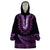 Purple African Dashiki With Aotearoa Maori Wearable Blanket Hoodie Paua Shell Mix Silver Fern