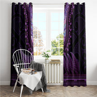 Purple African Dashiki With Aotearoa Maori Window Curtain Paua Shell Mix Silver Fern LT14 - Polynesian Pride