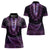 Purple African Dashiki With Aotearoa Maori Women Polo Shirt Paua Shell Mix Silver Fern