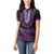 Purple African Dashiki With Aotearoa Maori Women Polo Shirt Paua Shell Mix Silver Fern