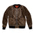 Brown African Dashiki With Tonga Ngatu Pattern Bomber Jacket