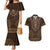 Brown African Dashiki With Tonga Ngatu Pattern Couples Matching Mermaid Dress and Hawaiian Shirt