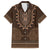 Brown African Dashiki With Tonga Ngatu Pattern Family Matching Long Sleeve Bodycon Dress and Hawaiian Shirt