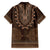 Brown African Dashiki With Tonga Ngatu Pattern Family Matching Long Sleeve Bodycon Dress and Hawaiian Shirt