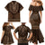 Brown African Dashiki With Tonga Ngatu Pattern Family Matching Mermaid Dress and Hawaiian Shirt