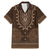 Brown African Dashiki With Tonga Ngatu Pattern Family Matching Mermaid Dress and Hawaiian Shirt