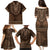 Brown African Dashiki With Tonga Ngatu Pattern Family Matching Puletasi and Hawaiian Shirt