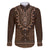 Brown African Dashiki With Tonga Ngatu Pattern Family Matching Puletasi and Hawaiian Shirt