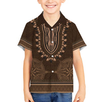 Brown African Dashiki With Tonga Ngatu Pattern Hawaiian Shirt
