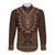 Brown African Dashiki With Tonga Ngatu Pattern Long Sleeve Button Shirt