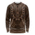 Brown African Dashiki With Tonga Ngatu Pattern Long Sleeve Shirt