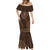 Brown African Dashiki With Tonga Ngatu Pattern Mermaid Dress