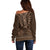 Brown African Dashiki With Tonga Ngatu Pattern Off Shoulder Sweater