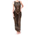 Brown African Dashiki With Tonga Ngatu Pattern Tank Maxi Dress