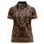 Brown African Dashiki With Tonga Ngatu Pattern Women Polo Shirt