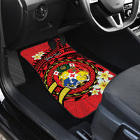 Personalised Tonga Emancipation Day Car Mats Tongan Ngatu Pattern - Red Version