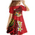 Personalised Tonga Emancipation Day Family Matching Mermaid Dress and Hawaiian Shirt Tongan Ngatu Pattern - Red Version