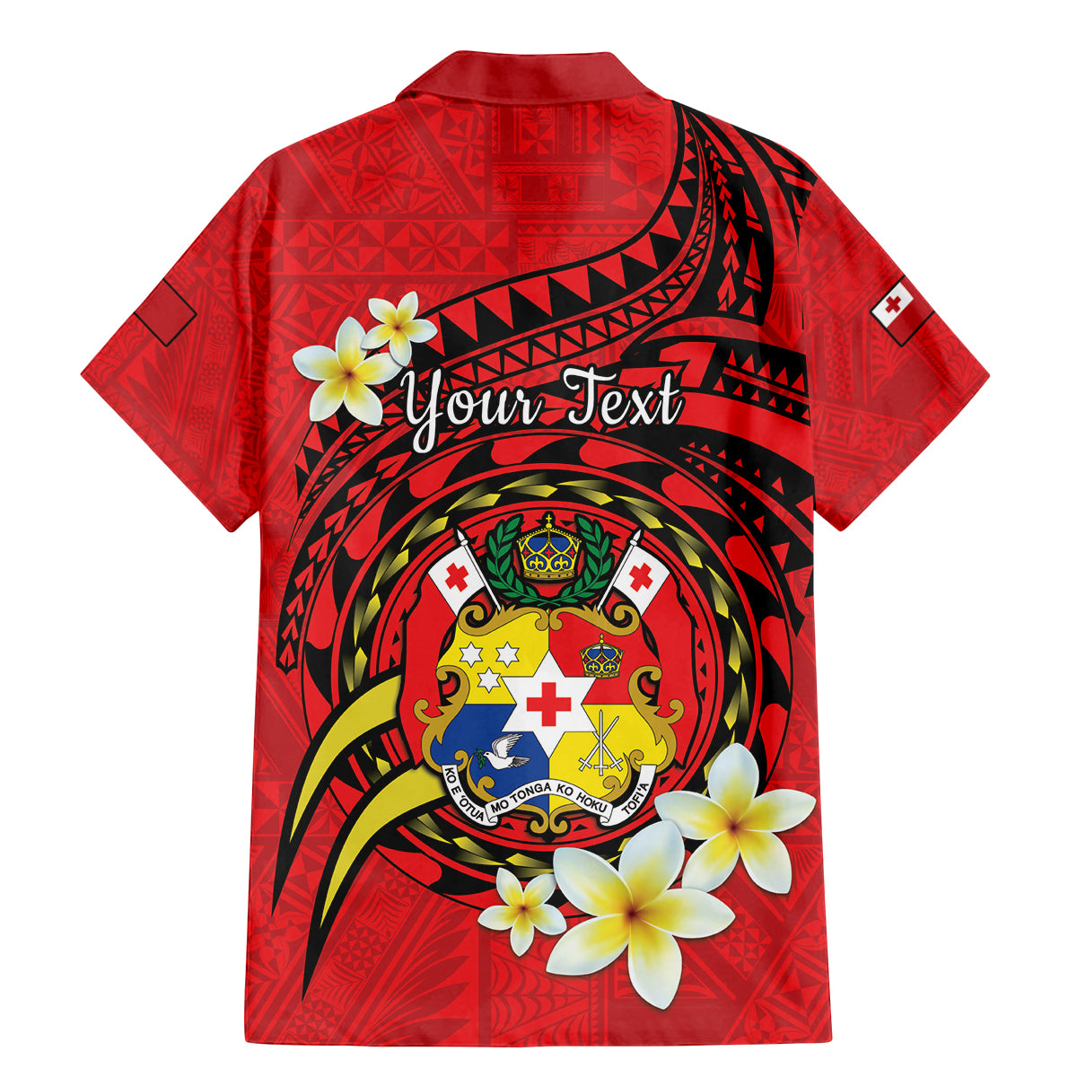 Personalised Tonga Emancipation Day Family Matching Mermaid Dress and Hawaiian Shirt Tongan Ngatu Pattern - Red Version