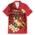 Personalised Tonga Emancipation Day Family Matching Puletasi and Hawaiian Shirt Tongan Ngatu Pattern - Red Version