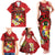 Personalised Tonga Emancipation Day Family Matching Tank Maxi Dress and Hawaiian Shirt Tongan Ngatu Pattern - Red Version