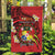 Personalised Tonga Emancipation Day Garden Flag Tongan Ngatu Pattern - Red Version