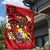 Personalised Tonga Emancipation Day Garden Flag Tongan Ngatu Pattern - Red Version