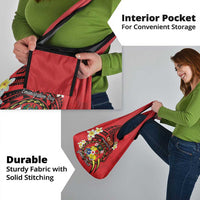 Personalised Tonga Emancipation Day Grocery Bag Tongan Ngatu Pattern - Red Version LT14 - Polynesian Pride