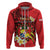 Personalised Tonga Emancipation Day Hoodie Tongan Ngatu Pattern - Red Version