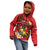 Personalised Tonga Emancipation Day Kid Hoodie Tongan Ngatu Pattern - Red Version