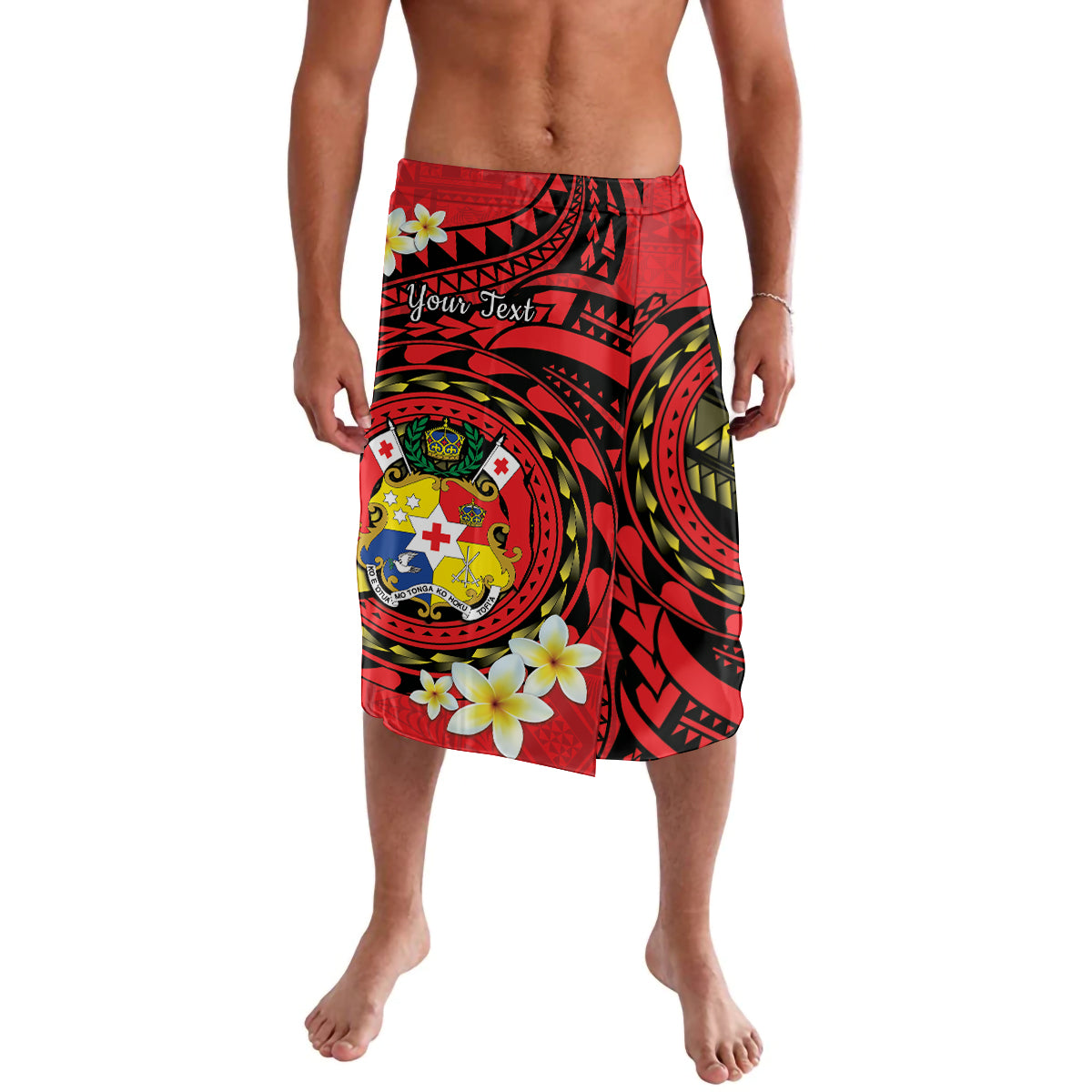 Personalised Tonga Emancipation Day Lavalava Tongan Ngatu Pattern - Red Version