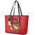 Personalised Tonga Emancipation Day Leather Tote Bag Tongan Ngatu Pattern - Red Version