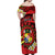 Personalised Tonga Emancipation Day Off Shoulder Maxi Dress Tongan Ngatu Pattern - Red Version