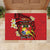 Personalised Tonga Emancipation Day Rubber Doormat Tongan Ngatu Pattern - Red Version