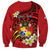 Personalised Tonga Emancipation Day Sweatshirt Tongan Ngatu Pattern - Red Version