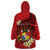 Personalised Tonga Emancipation Day Wearable Blanket Hoodie Tongan Ngatu Pattern - Red Version