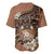 Personalised Tonga Emancipation Day Baseball Jersey Tongan Ngatu Pattern - Brown Version