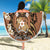 Personalised Tonga Emancipation Day Beach Blanket Tongan Ngatu Pattern - Brown Version