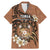 Personalised Tonga Emancipation Day Family Matching Mermaid Dress and Hawaiian Shirt Tongan Ngatu Pattern - Brown Version