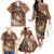 Personalised Tonga Emancipation Day Family Matching Off The Shoulder Long Sleeve Dress and Hawaiian Shirt Tongan Ngatu Pattern - Brown Version