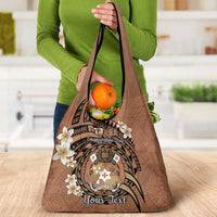 Personalised Tonga Emancipation Day Grocery Bag Tongan Ngatu Pattern - Brown Version LT14 - Polynesian Pride