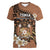 Personalised Tonga Emancipation Day Women V-Neck T-Shirt Tongan Ngatu Pattern - Brown Version