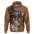 Personalised Tonga Emancipation Day Zip Hoodie Tongan Ngatu Pattern - Brown Version